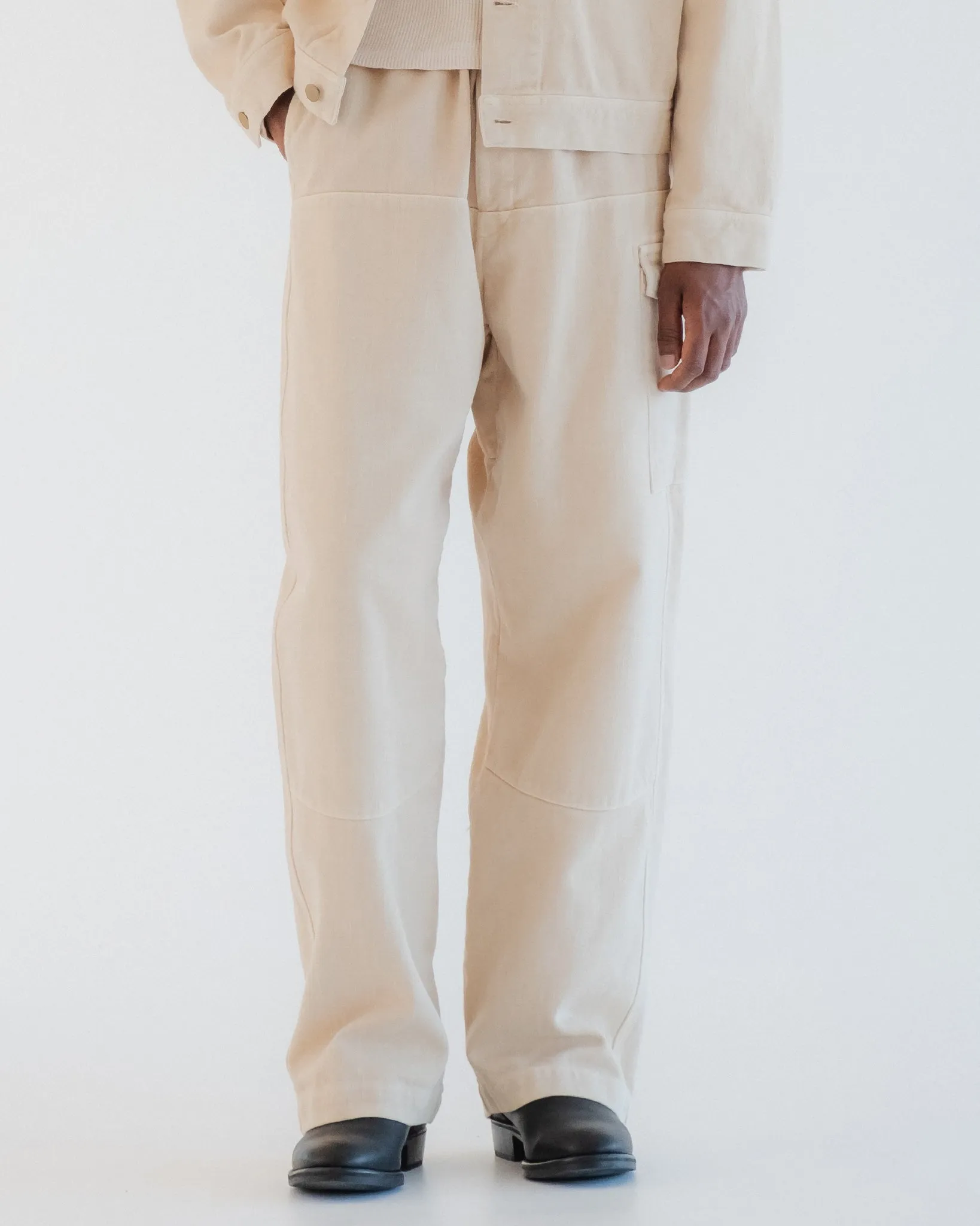 Cargo Pants Obi Cotton Cement sold by Eat Dust