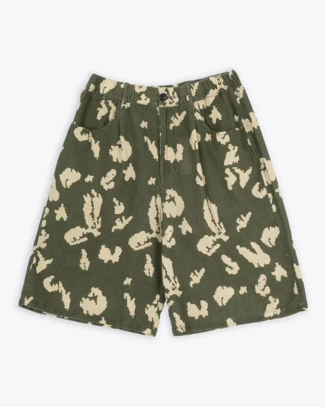 Bermuda Cloud Camo Mesh Mint/Off White made by Eat Dust