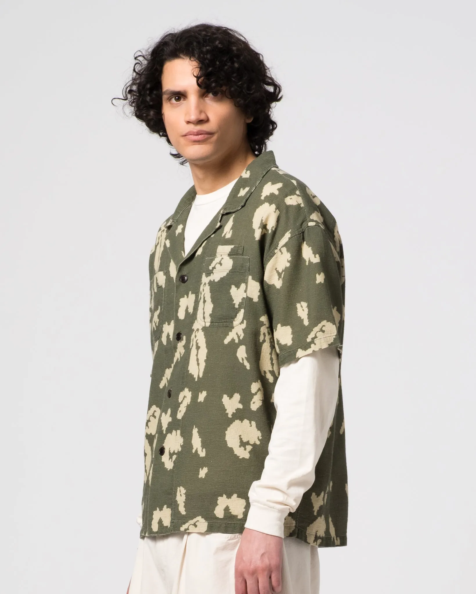 Aloha Shirt Cloud Camo Mesh Mint/Off White sold by Eat Dust product image thumbnail 3