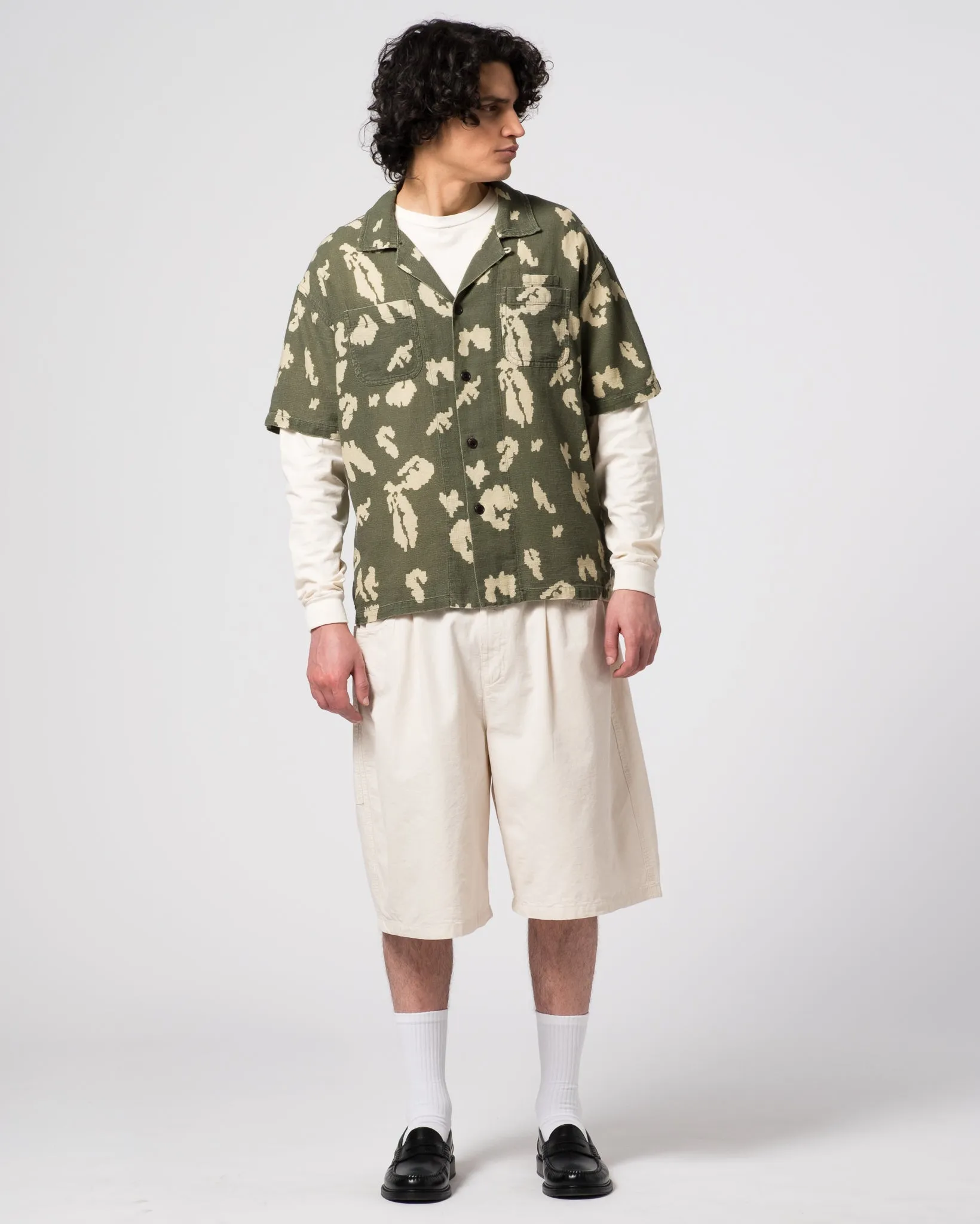 Aloha Shirt Cloud Camo Mesh Mint/Off White sold by Eat Dust product image thumbnail 4