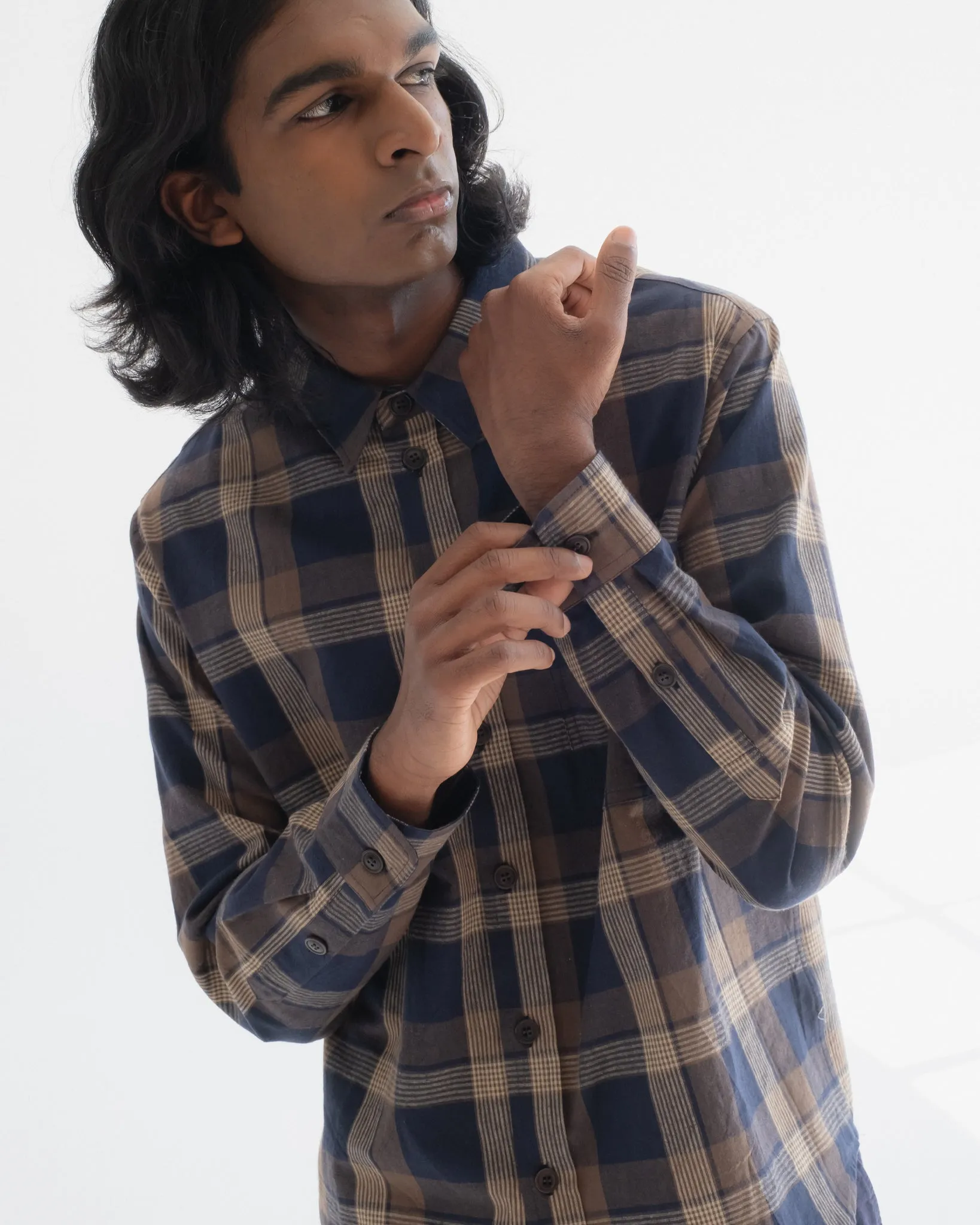 Combat Shirt Constant Check Navy sold by Eat Dust product image thumbnail 3