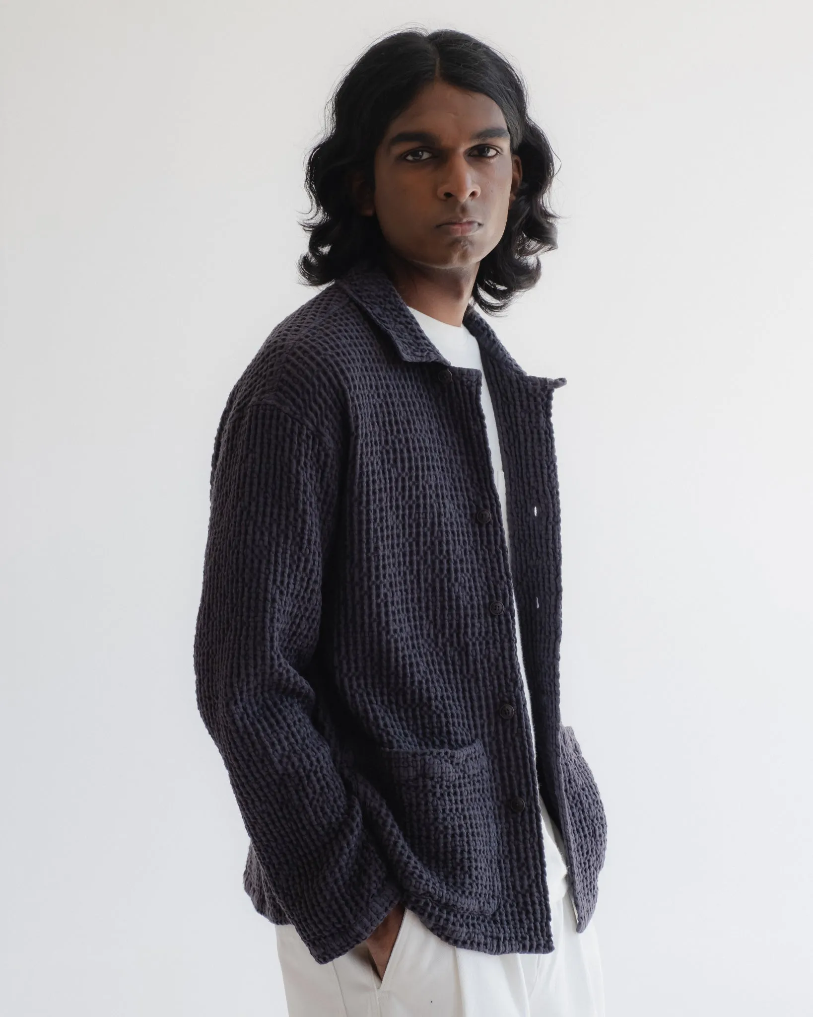 Cabana Shirt Chickpea Cotton Asphalt sold by Eat Dust product image thumbnail 5