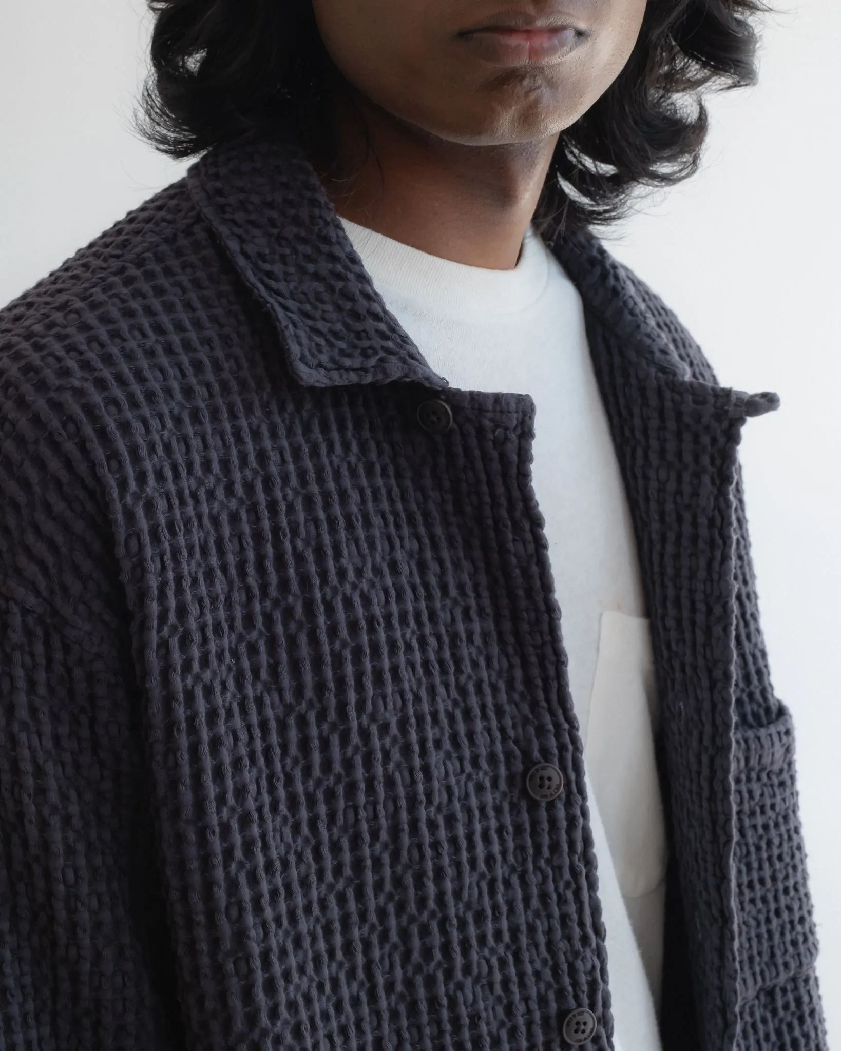 Cabana Shirt Chickpea Cotton Asphalt sold by Eat Dust product image thumbnail 4