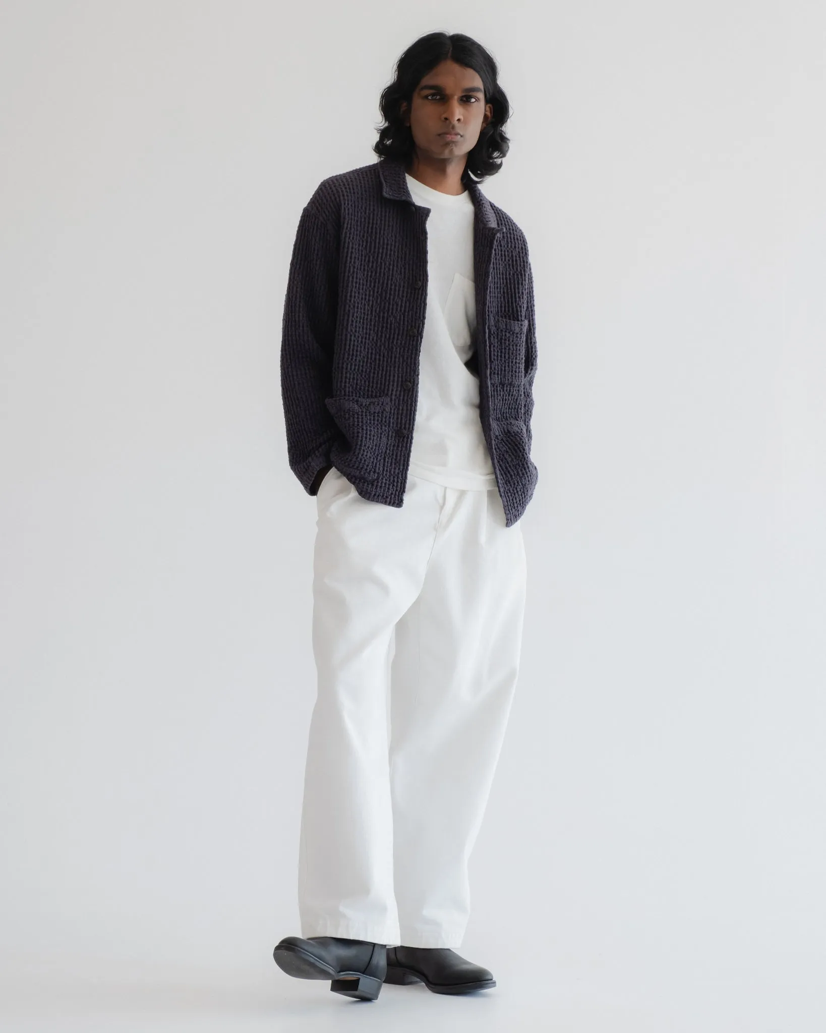 Cabana Shirt Chickpea Cotton Asphalt sold by Eat Dust product image thumbnail 2