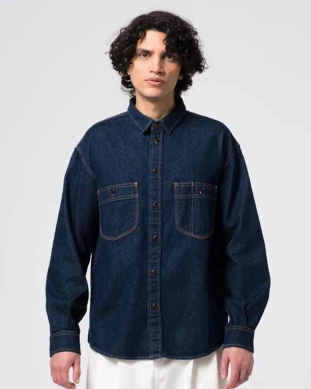 Mechanic Shirt Delhi Denim Blue/Stone Wash made by Eat Dust