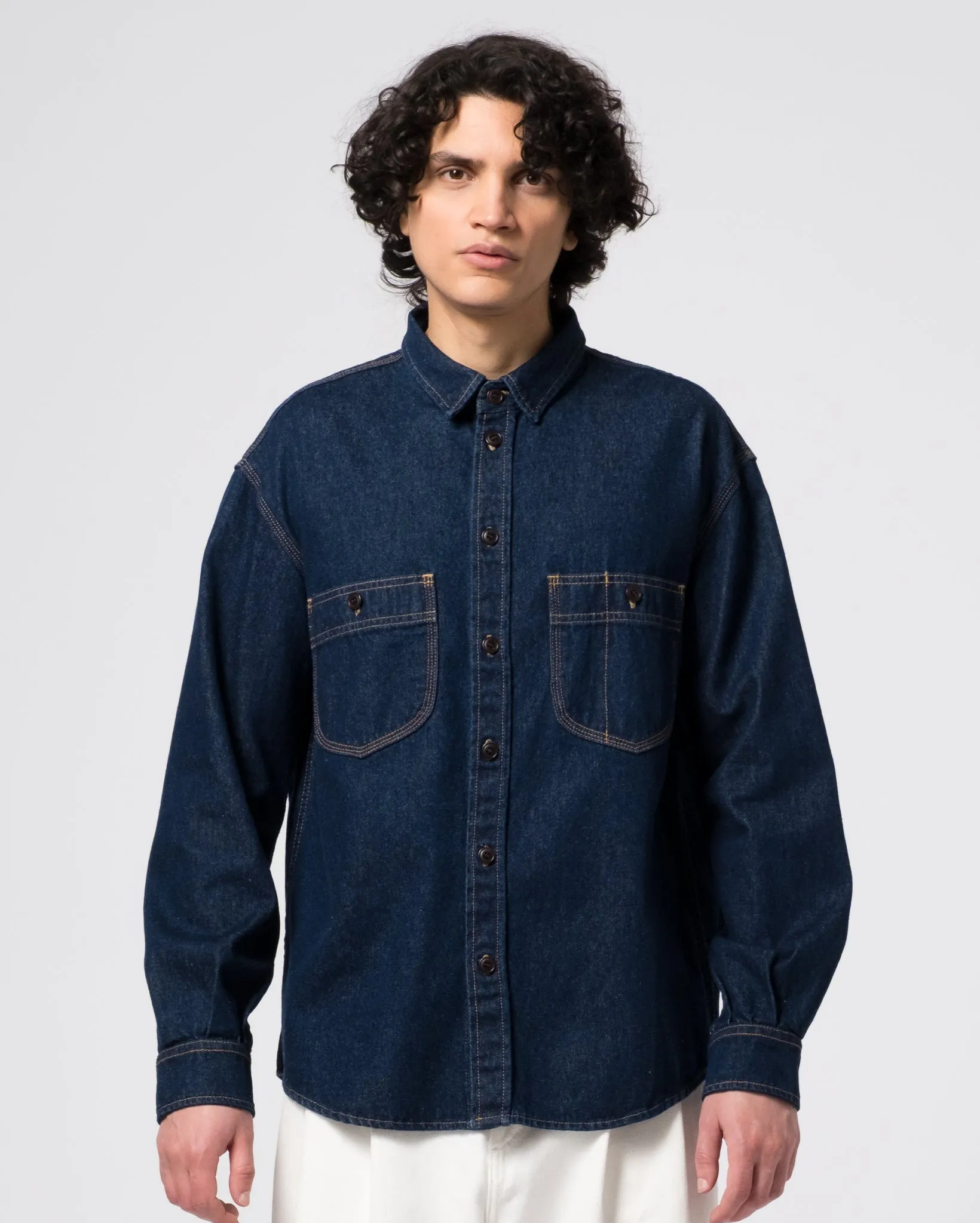 Mechanic Shirt Delhi Denim Blue/Stone Wash sold by Eat Dust