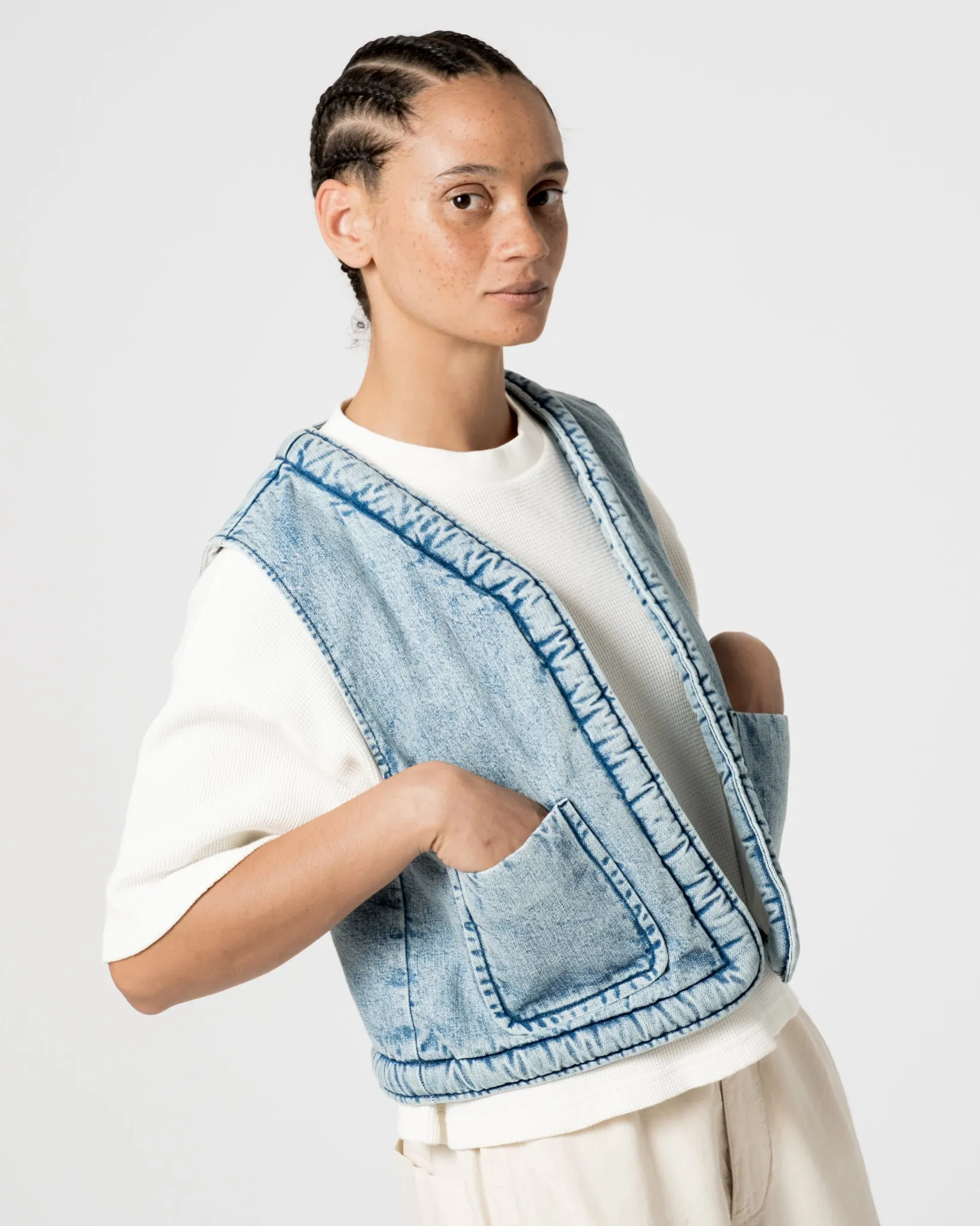 G.o.D Tsuki Vest Salt Lake Denim Blue sold by Eat Dust product image thumbnail 3