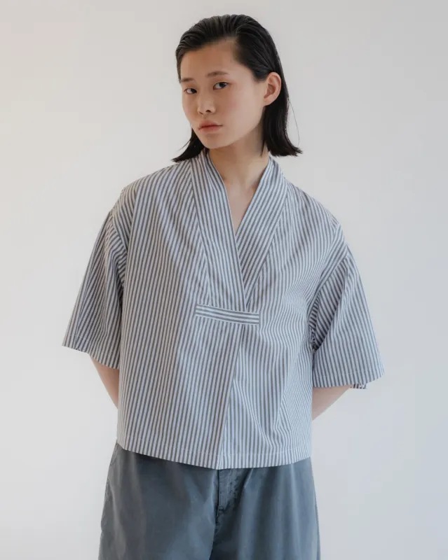 G.o.D Toku Top Poplin Stripe Mushroom made by Eat Dust