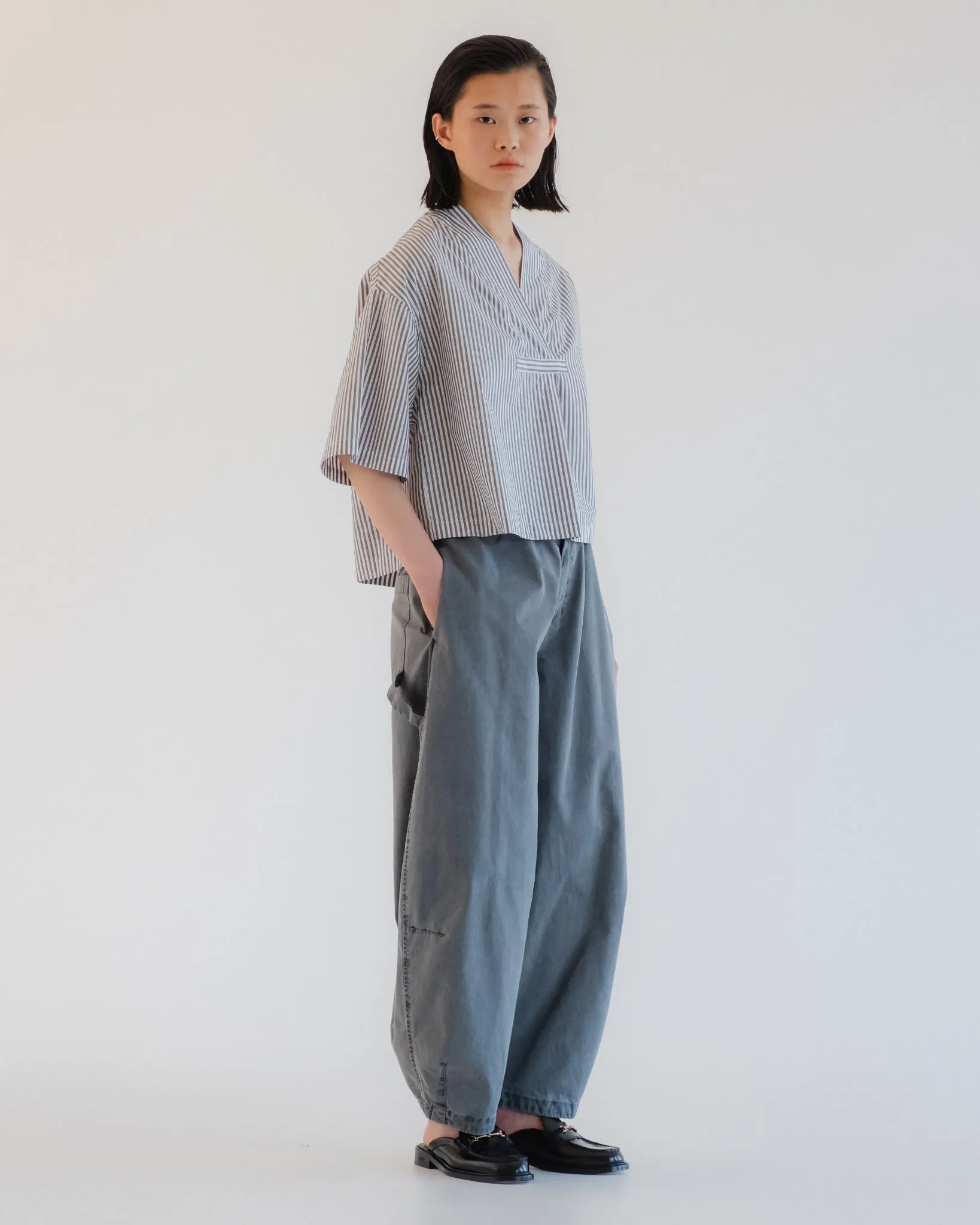 G.o.D Toku Top Poplin Stripe Mushroom sold by Eat Dust product image thumbnail 2