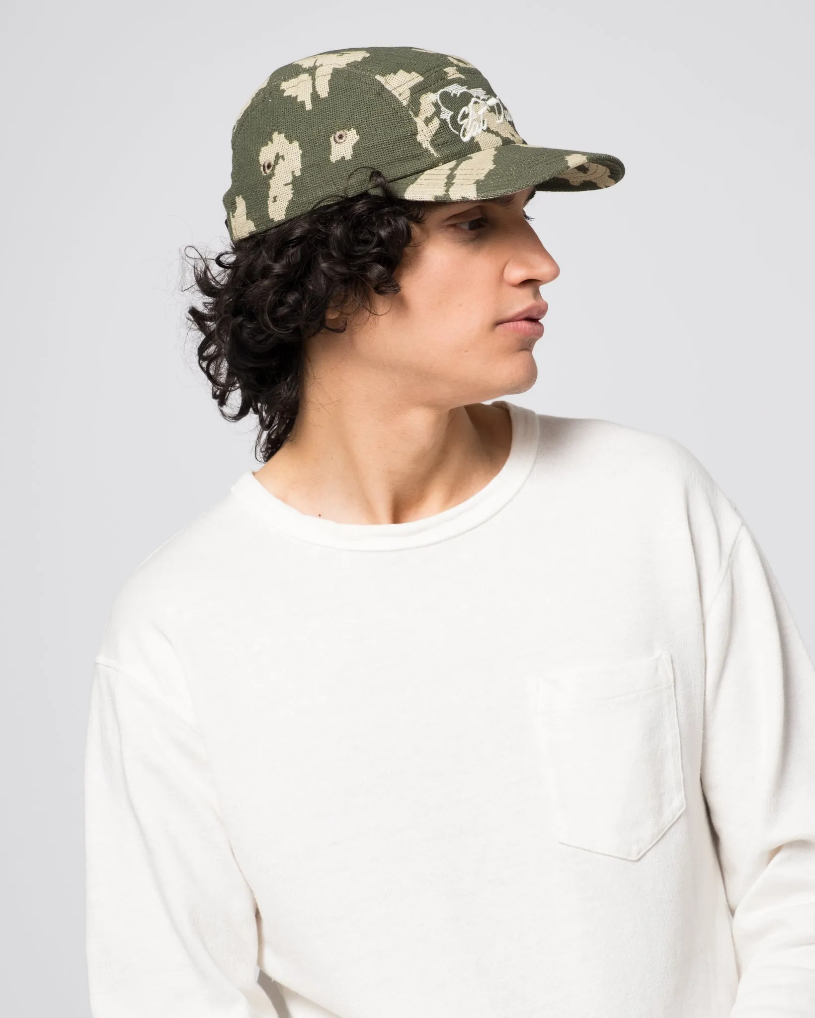 5 Panel Cap Cloud Camo Mesh Light Green/Off White sold by Eat Dust product image thumbnail 4