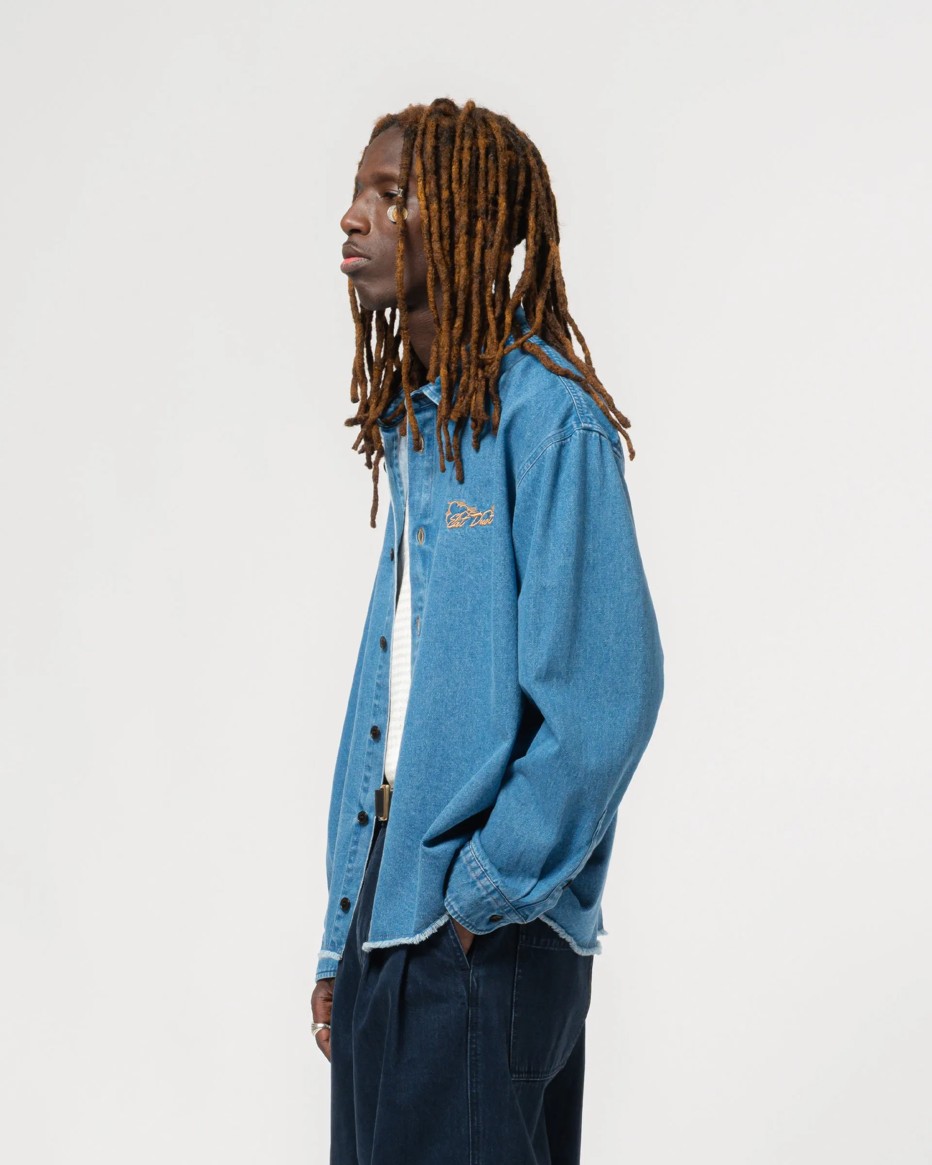 Workshirt Raw Edge Delhi Denim Blue Stone Wash sold by Eat Dust product image thumbnail 3