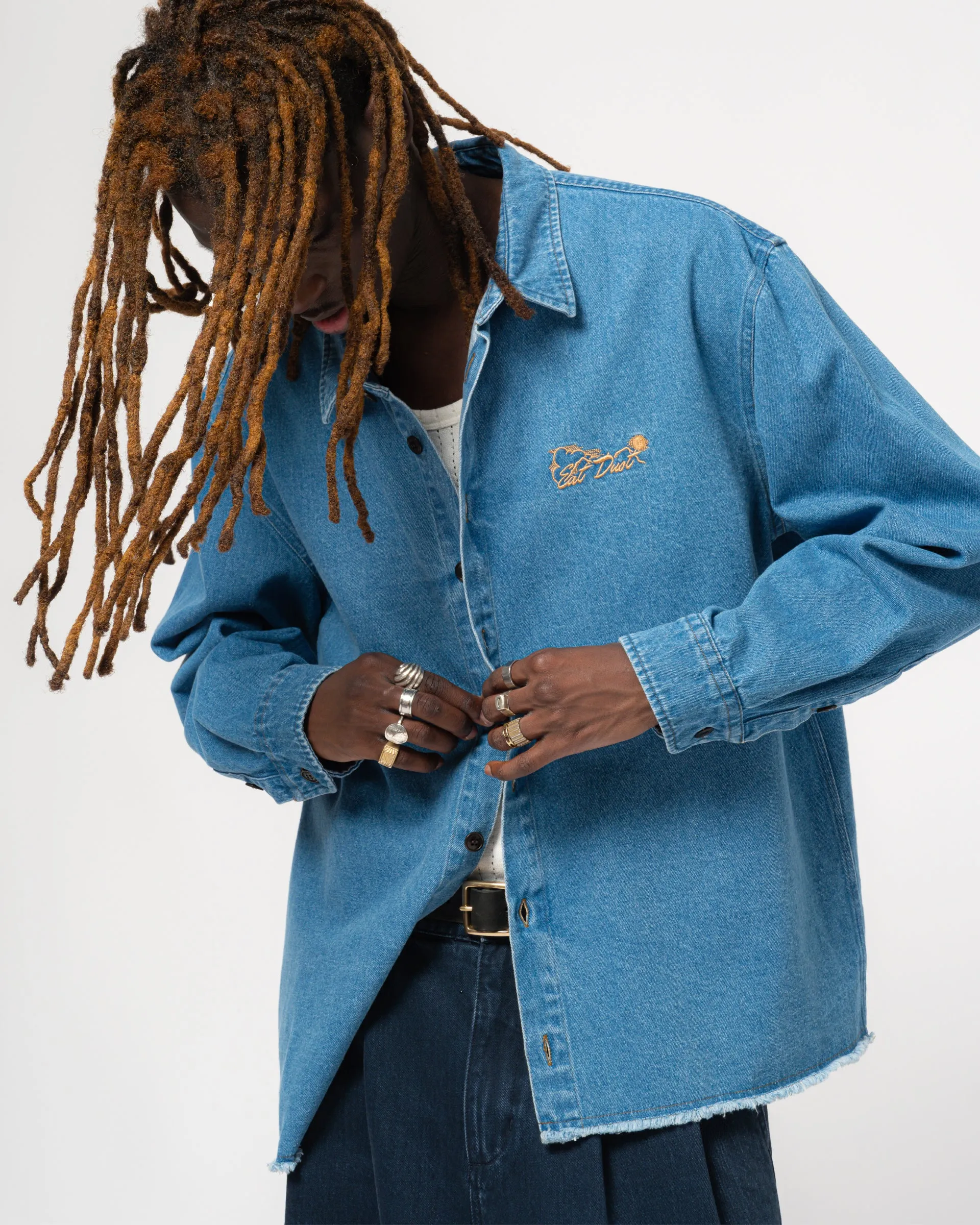 Workshirt Raw Edge Delhi Denim Blue Stone Wash sold by Eat Dust product image thumbnail 4