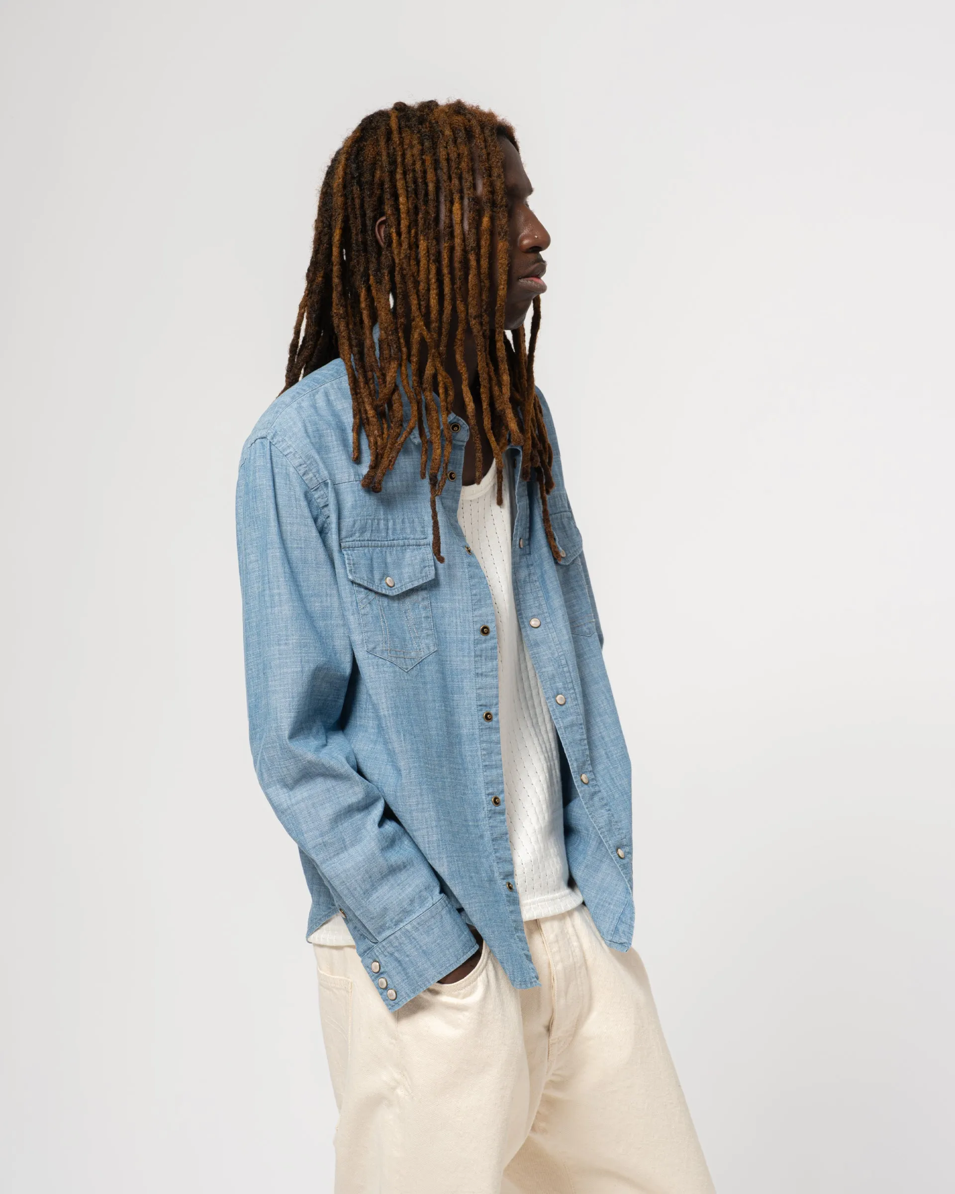 Western Shirt Chambrey Denim Blue sold by Eat Dust product image thumbnail 2