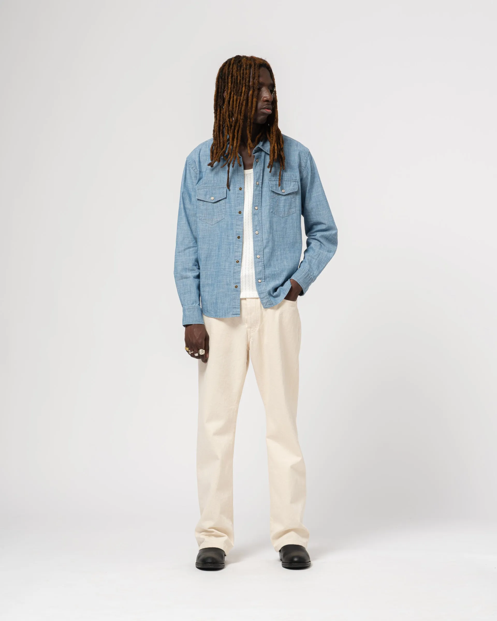 Western Shirt Chambrey Denim Blue sold by Eat Dust product image thumbnail 3