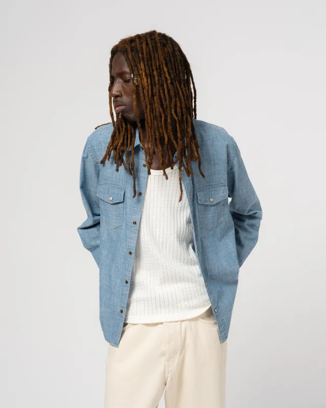 Western Shirt Chambrey Denim Blue made by Eat Dust