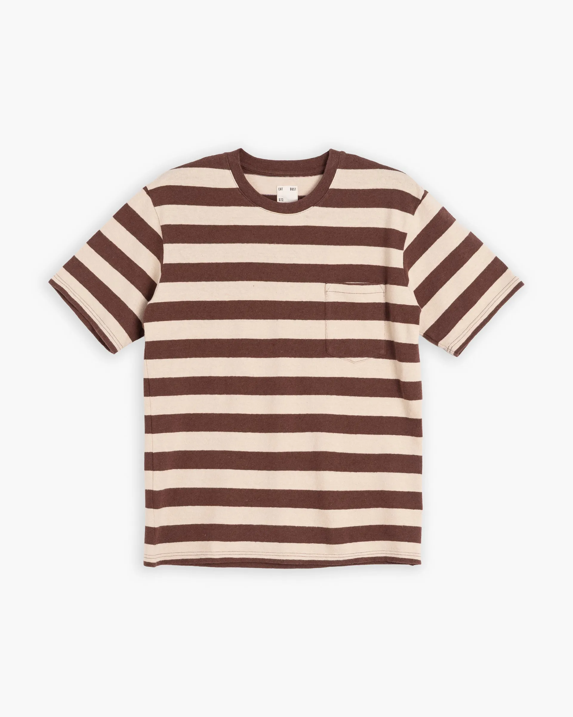 Pocket T Stripe Cotton Linen Henna/Wheat sold by Eat Dust