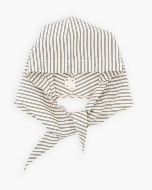 Jackie Scarf Belfast Seersucker Iron/Off-White made by Eat Dust