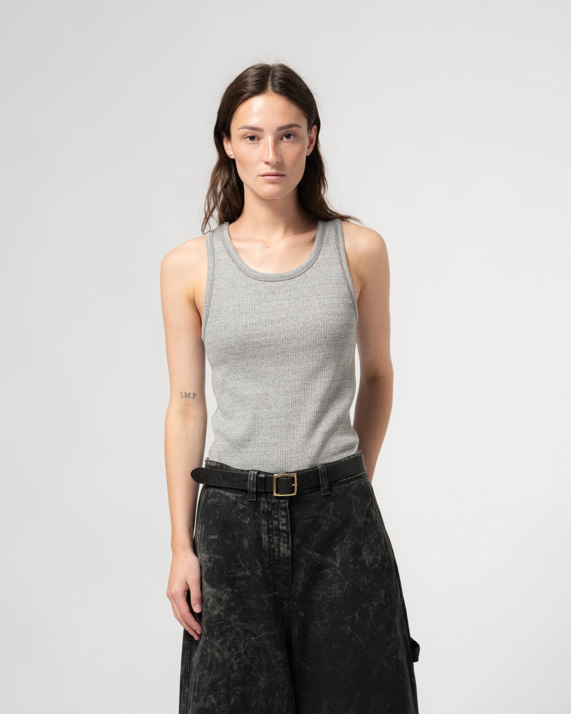 G.o.D Body Top Military Rib Grey Melange sold by Eat Dust