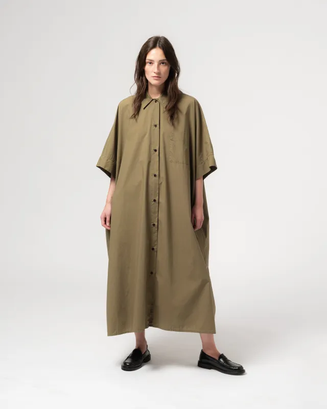 G.o.D Shirt Dress Light Popeline Canteen Green made by Eat Dust