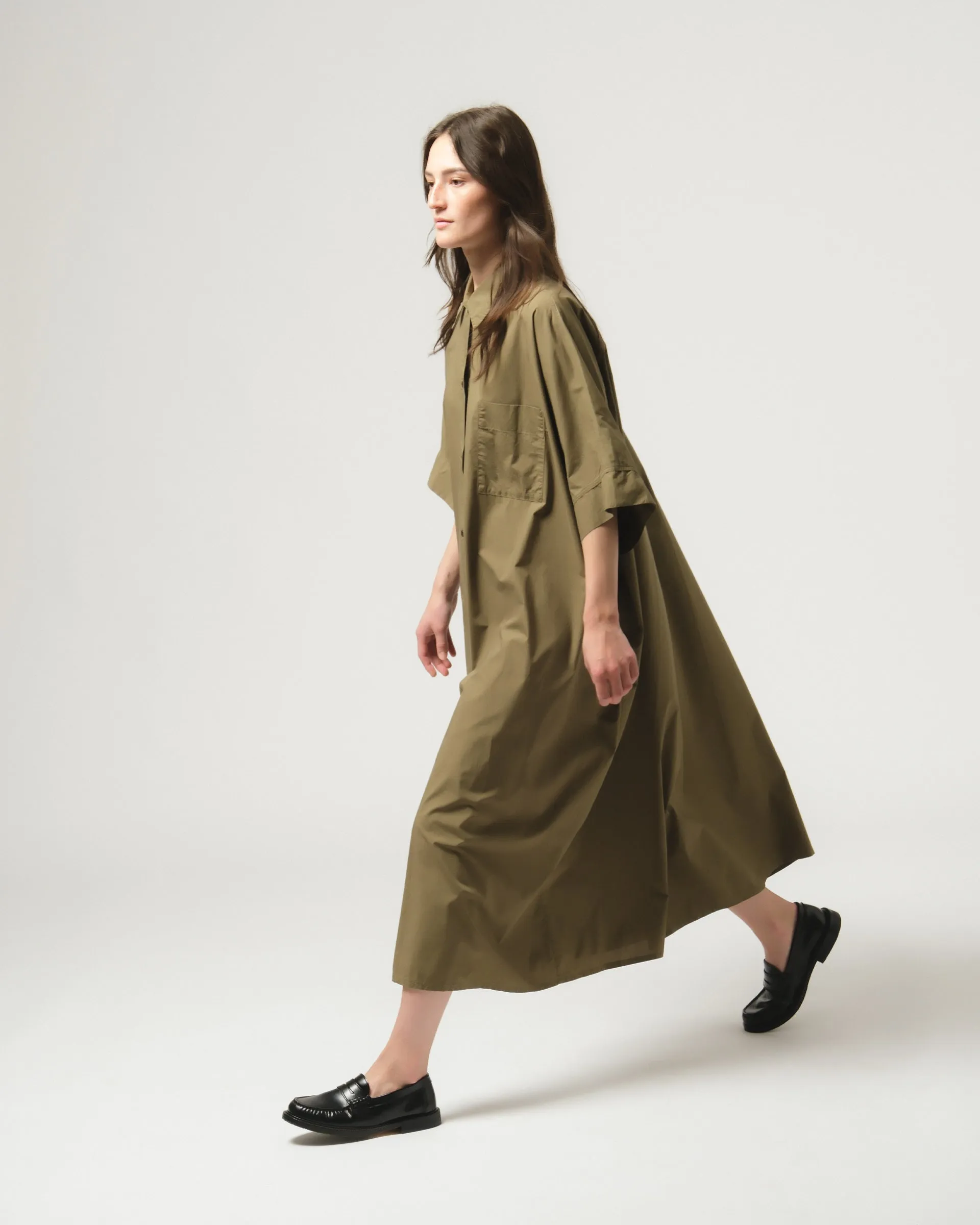 G.o.D Shirt Dress Light Popeline Canteen Green sold by Eat Dust product image thumbnail 2