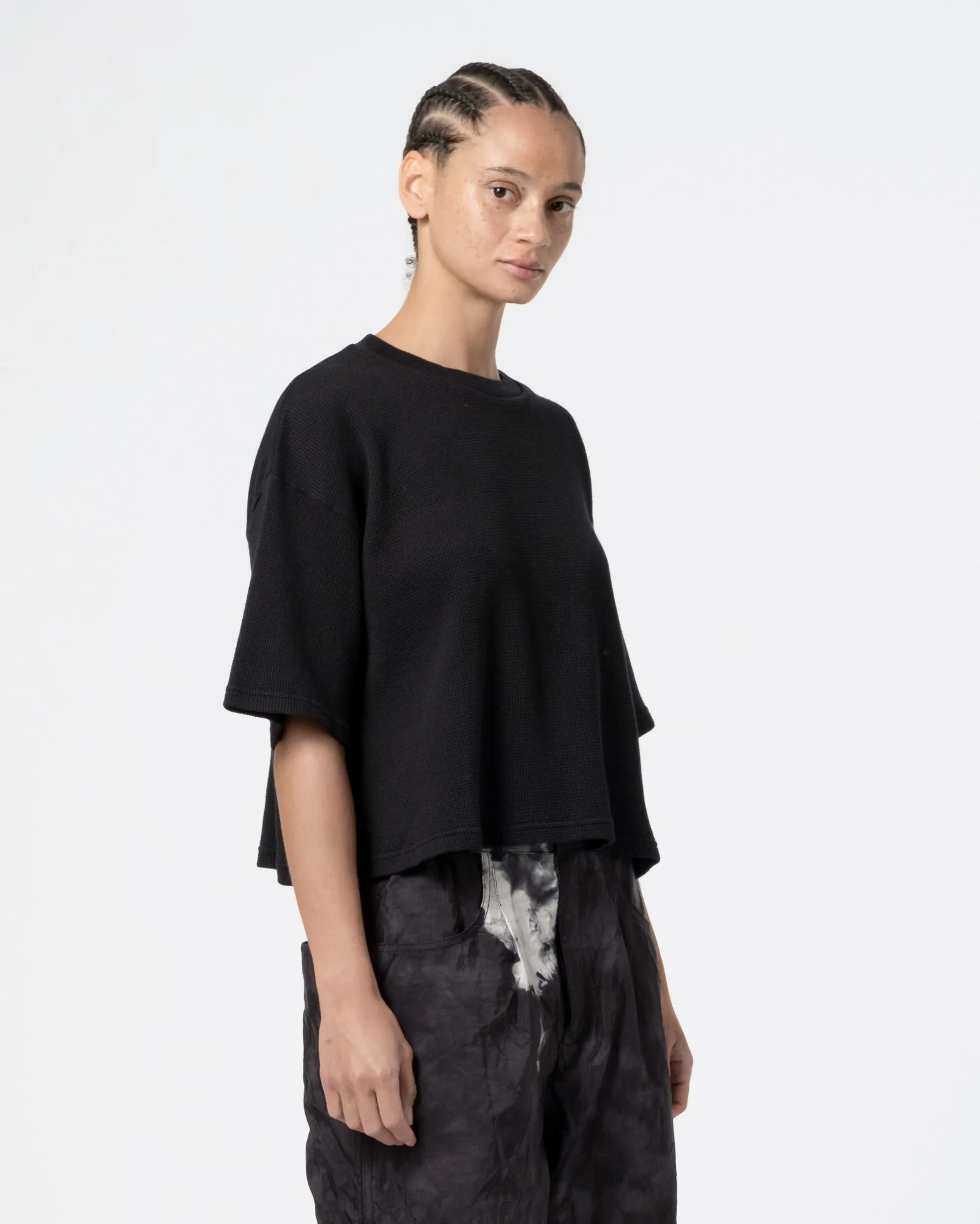 G.o.D Big T Cropped Waffle Jersey Black sold by Eat Dust