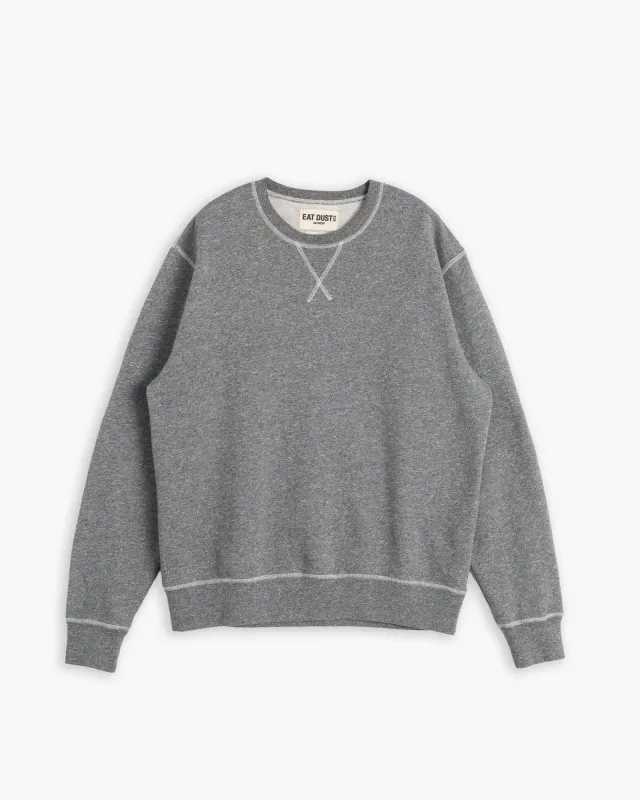 Core Skull Sweat Organic Fleece Grey Melange made by Eat Dust