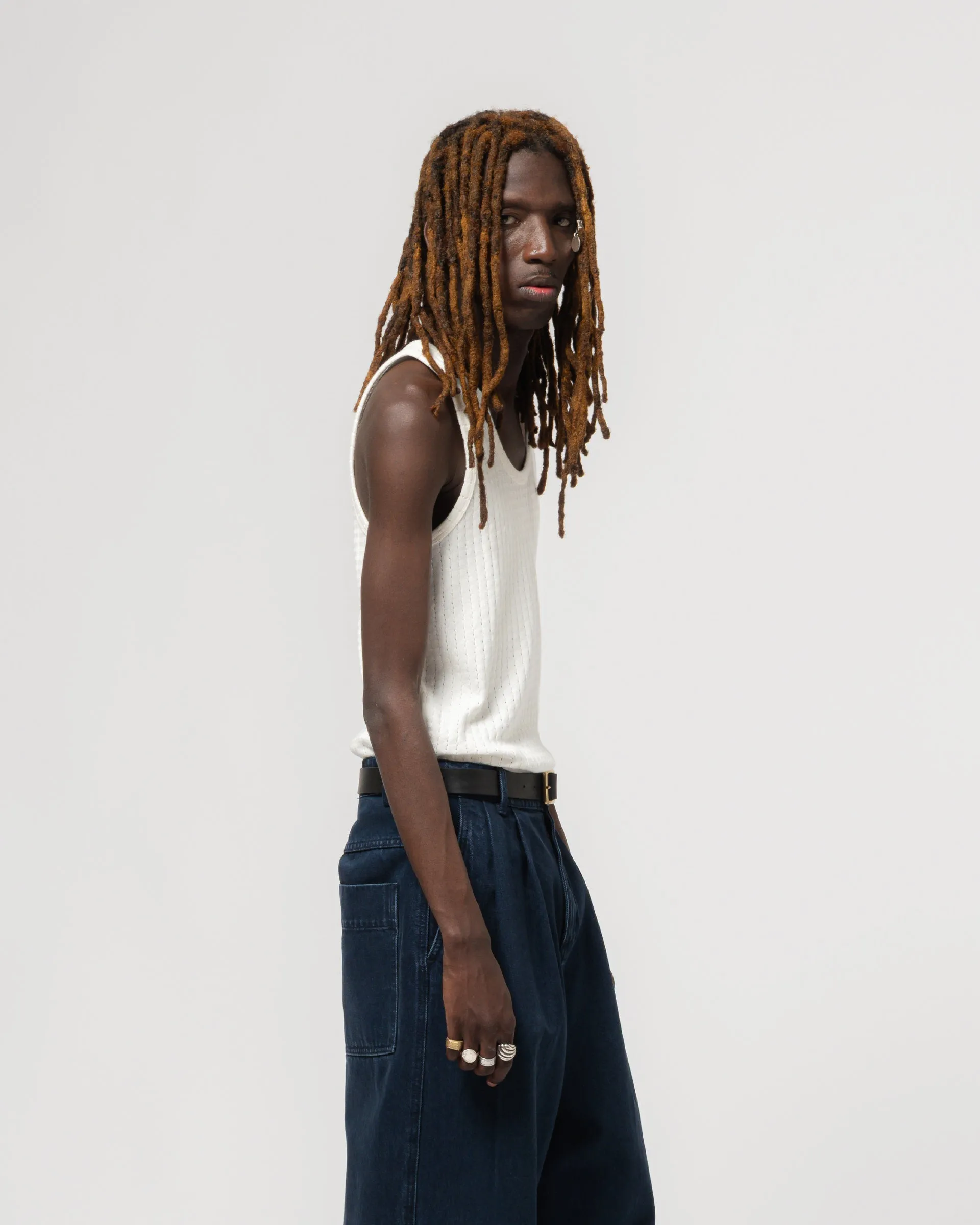 Tank Top Mesh Cotton White sold by Eat Dust product image thumbnail 3