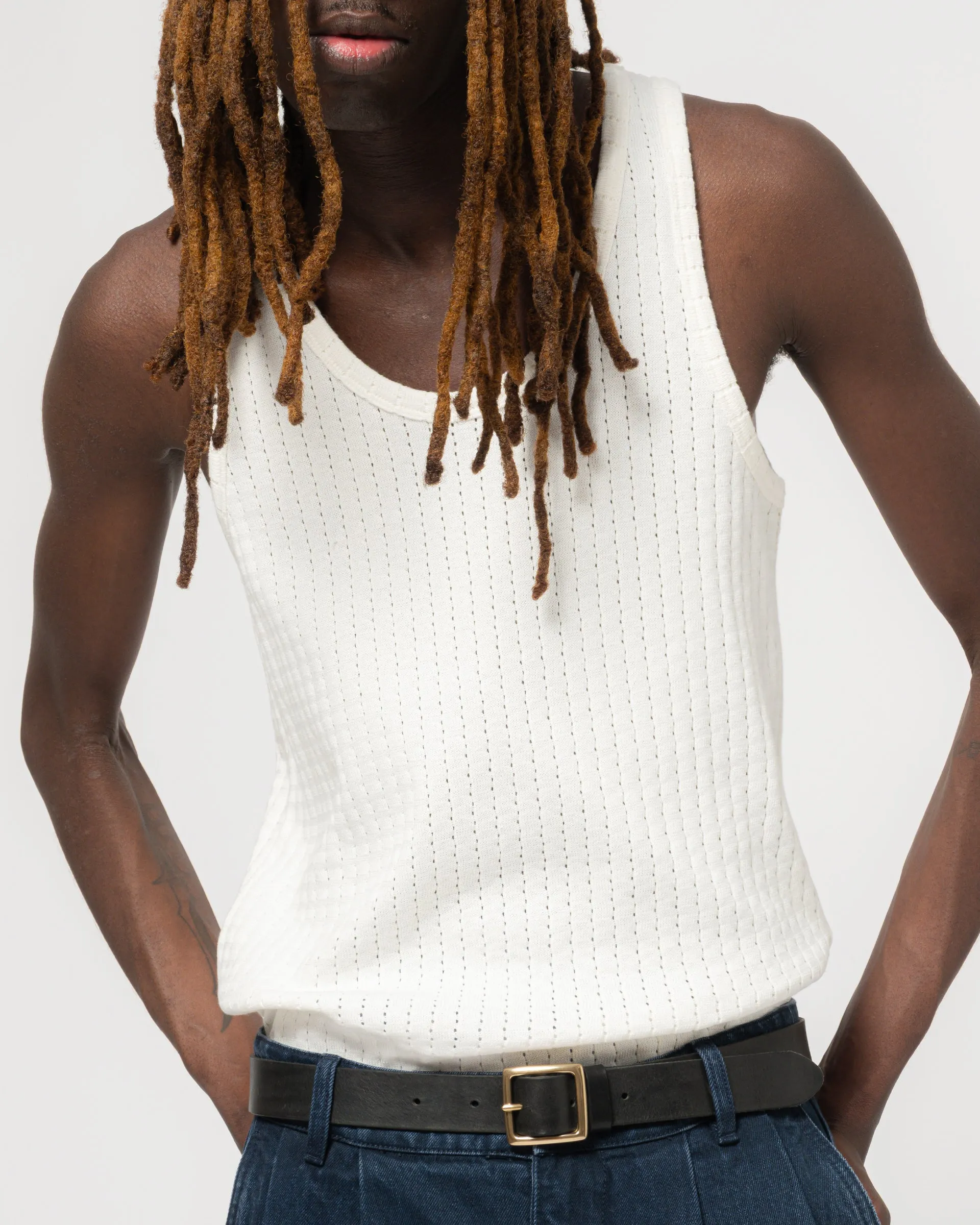 Tank Top Mesh Cotton White sold by Eat Dust product image thumbnail 4