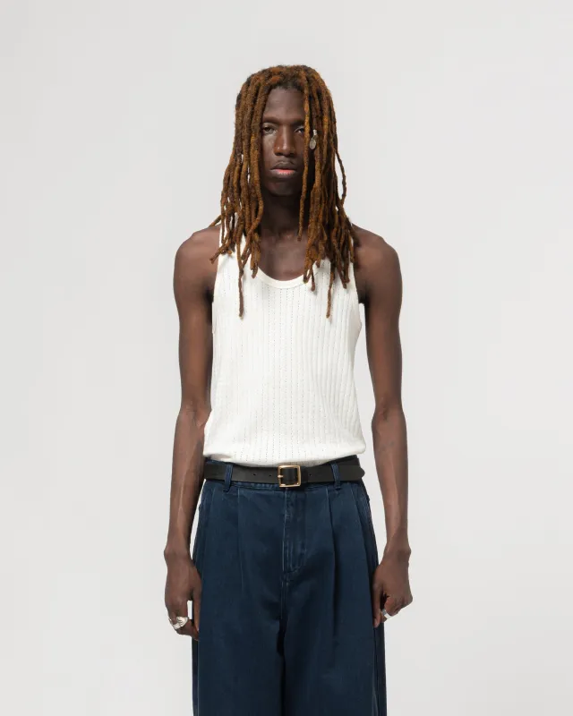 Tank Top Mesh Cotton White made by Eat Dust