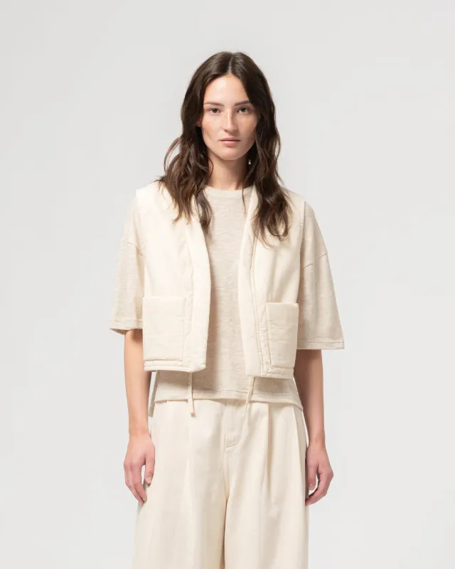 G.o.D Cork Vest Padded Cotton Ecru made by Eat Dust