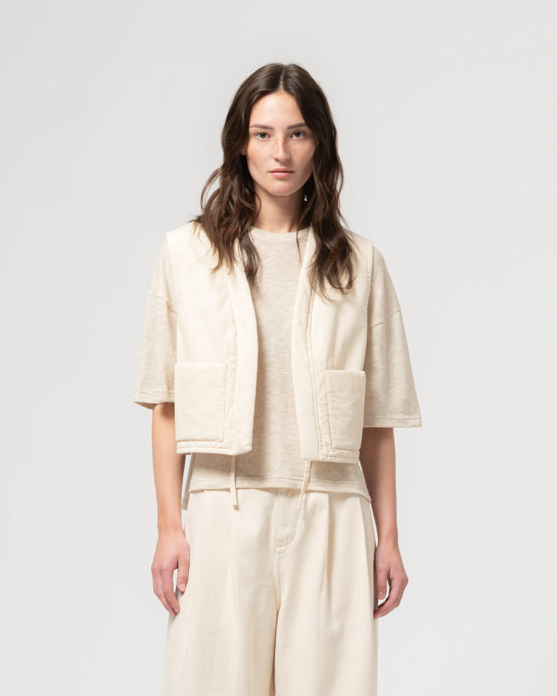 G.o.D Cork Vest Padded Cotton Ecru sold by Eat Dust