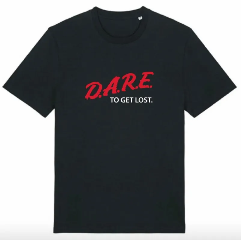 Get Lost Running Club International D.A.R.E. Tee Black made by Eat Dust