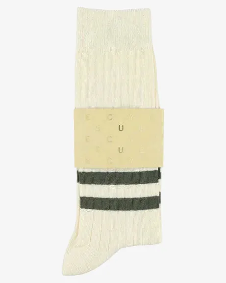 Escuyer Stripes Socks Ecru/Khaki sold by Eat Dust product image thumbnail 2