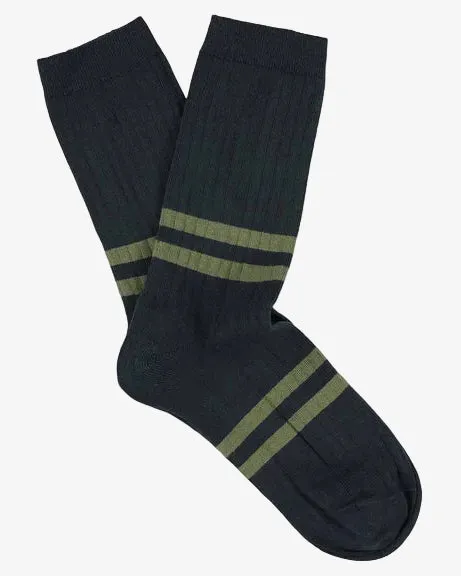 Escuyer Stripes Socks Off Blue / Olive sold by Eat Dust