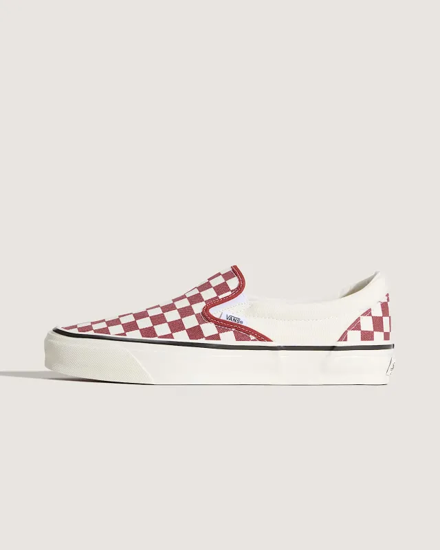 Vans LX Classic Slip-on 98 Checkerboard Poppy Ember Red made by Vans