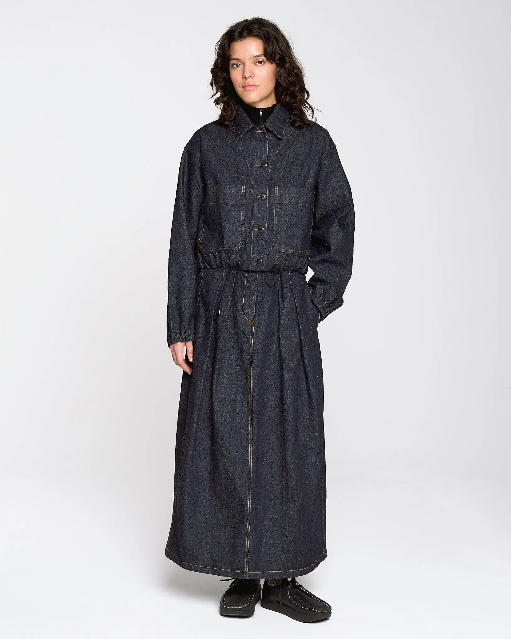 G.o.D Bulb Skirt Hemp Denim Indigo sold by Eat Dust product image thumbnail 2