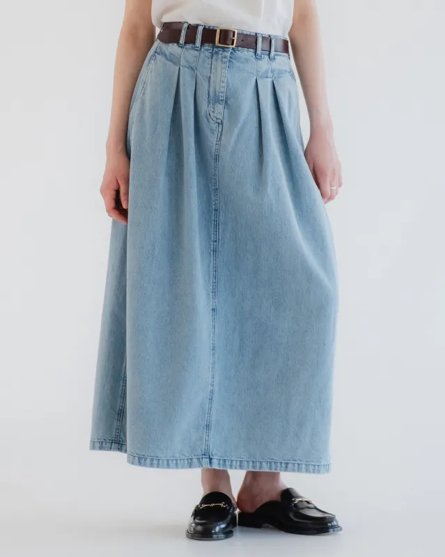 G.o.D Bulb Skirt Salt Lake Denim Blue made by Eat Dust