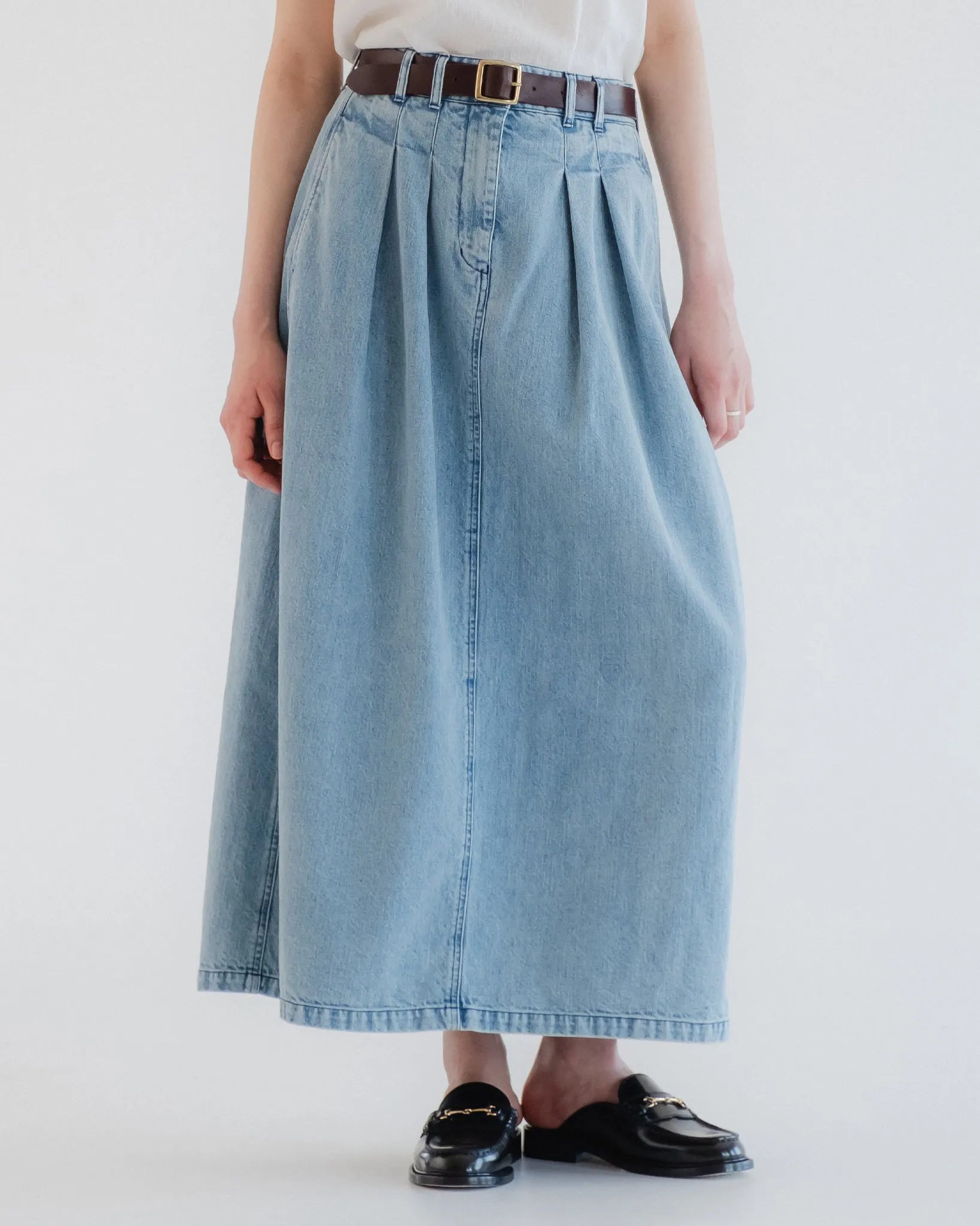 G.o.D Bulb Skirt Salt Lake Denim Blue sold by Eat Dust