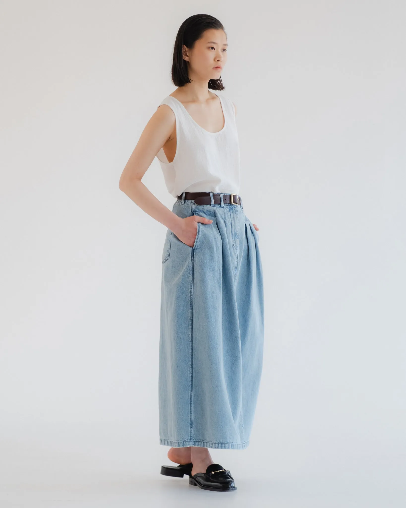 G.o.D Bulb Skirt Salt Lake Denim Blue sold by Eat Dust product image thumbnail 2