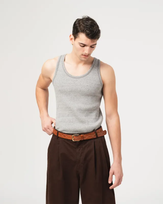Tank Top Military Rib Grey Melange made by Eat Dust