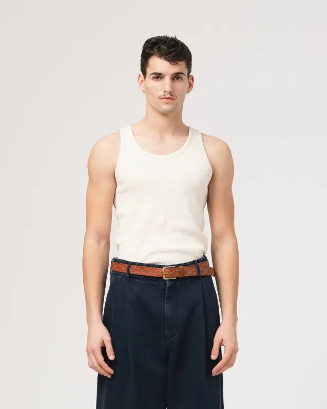 Tank Top Military Rib Ecru made by Eat Dust