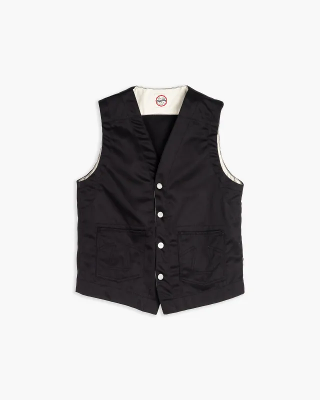 Western Vest Utility Twill Black made by Eat Dust