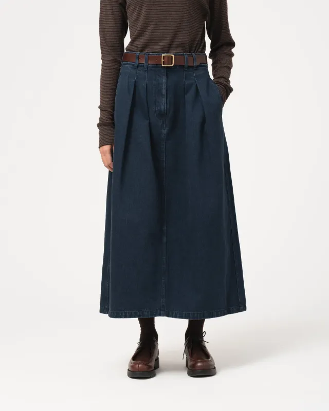 G.o.D Bulb Skirt Enigma Denim Inkt made by Eat Dust