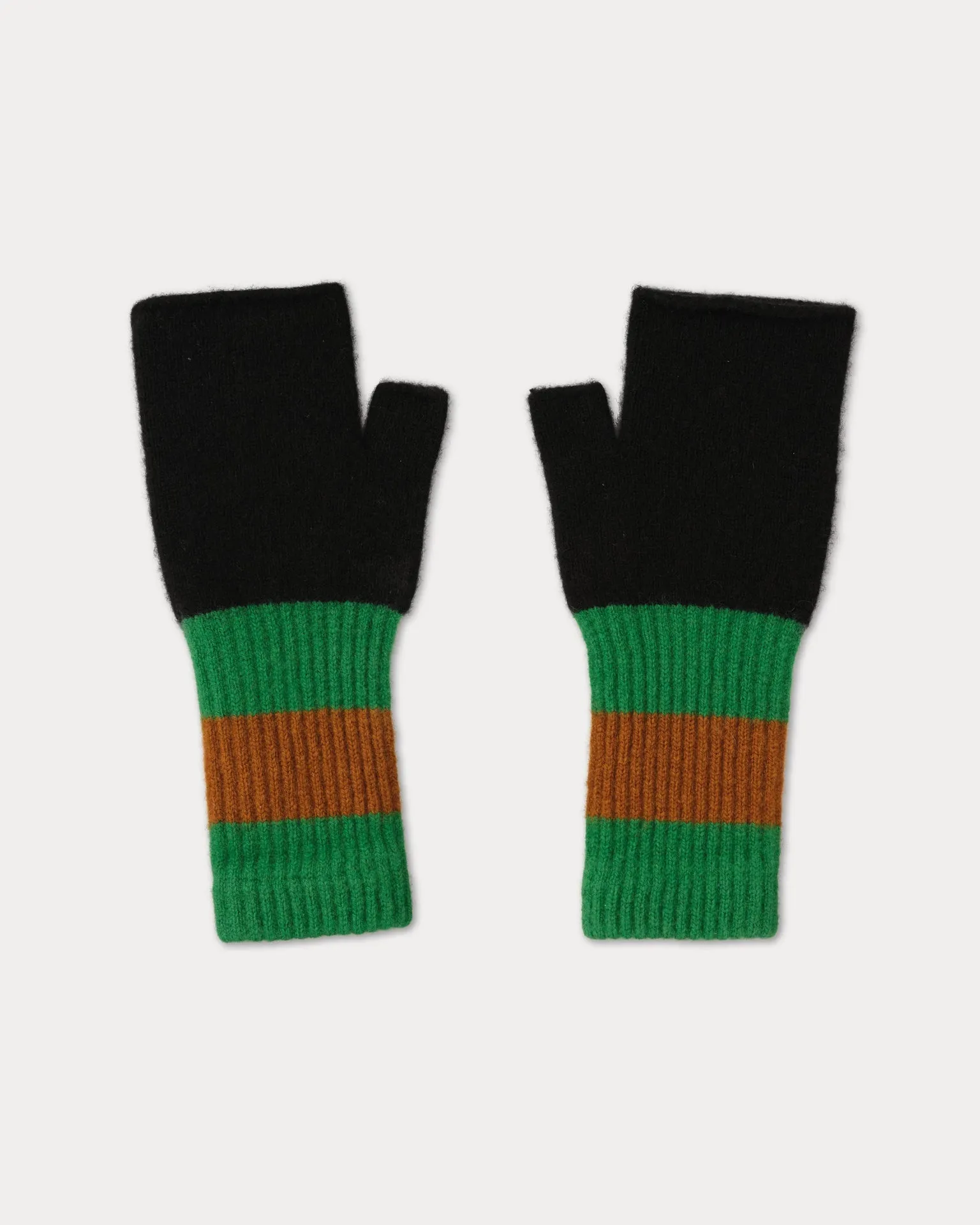 JG Fingerless Mittens Black/Asparagus sold by Eat Dust