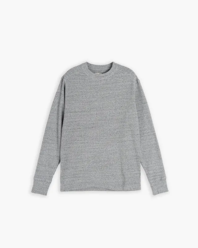 Thermal T Military Rib Grey Melange made by Eat Dust