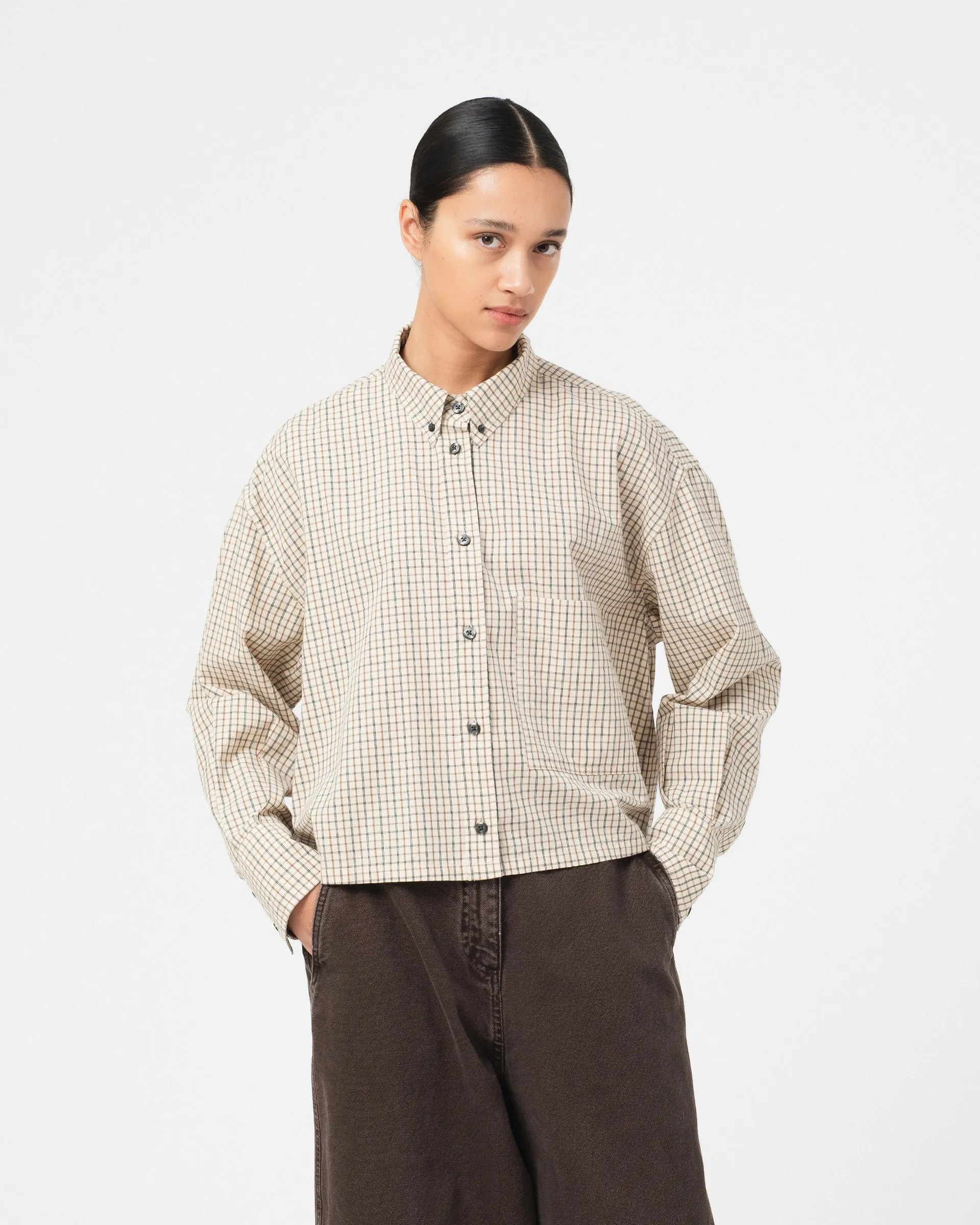 G.o.D Cubic Shirt Cantucci Check Wheat sold by Eat Dust