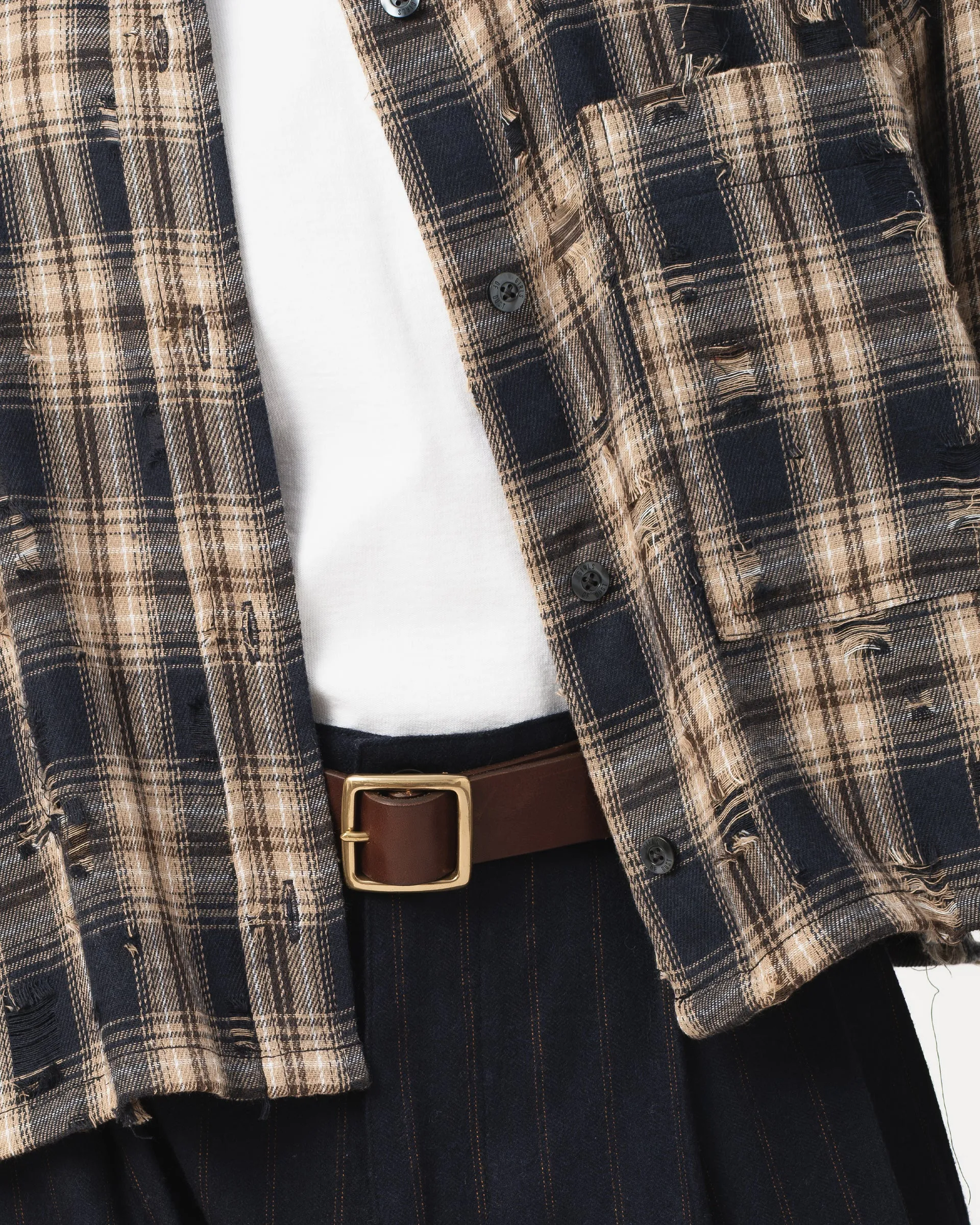 G.o.D Cubic Shirt Cobain Check Navy/Wheat sold by Eat Dust product image thumbnail 5