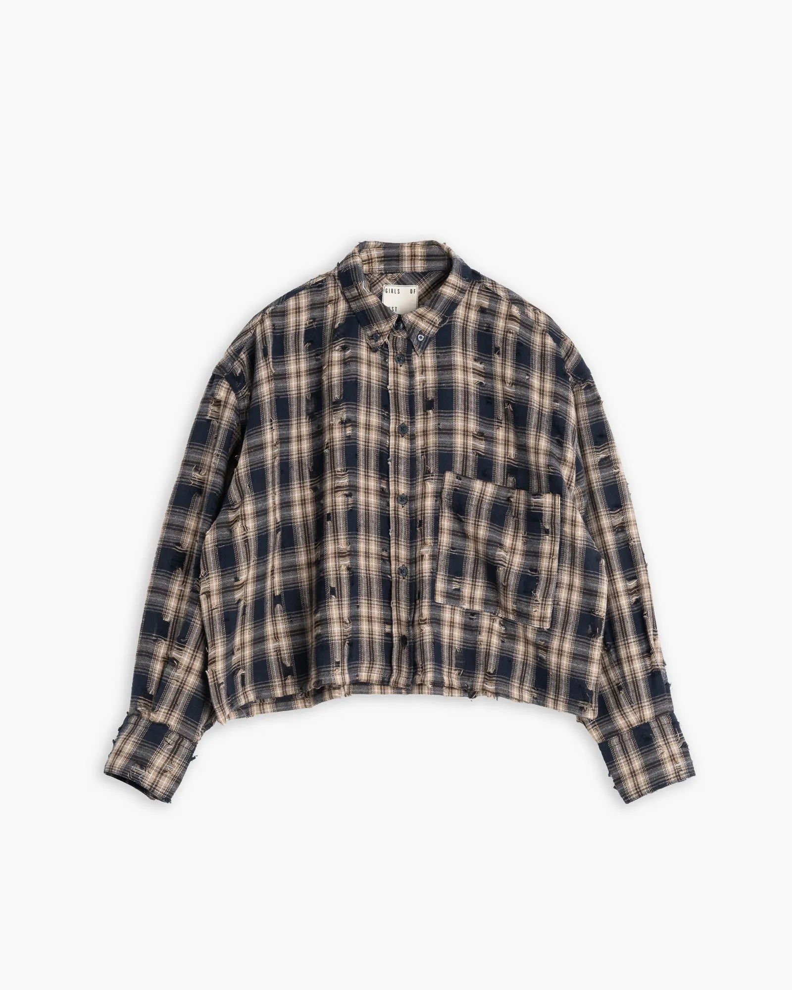 G.o.D Cubic Shirt Cobain Check Navy/Wheat sold by Eat Dust product image thumbnail 3