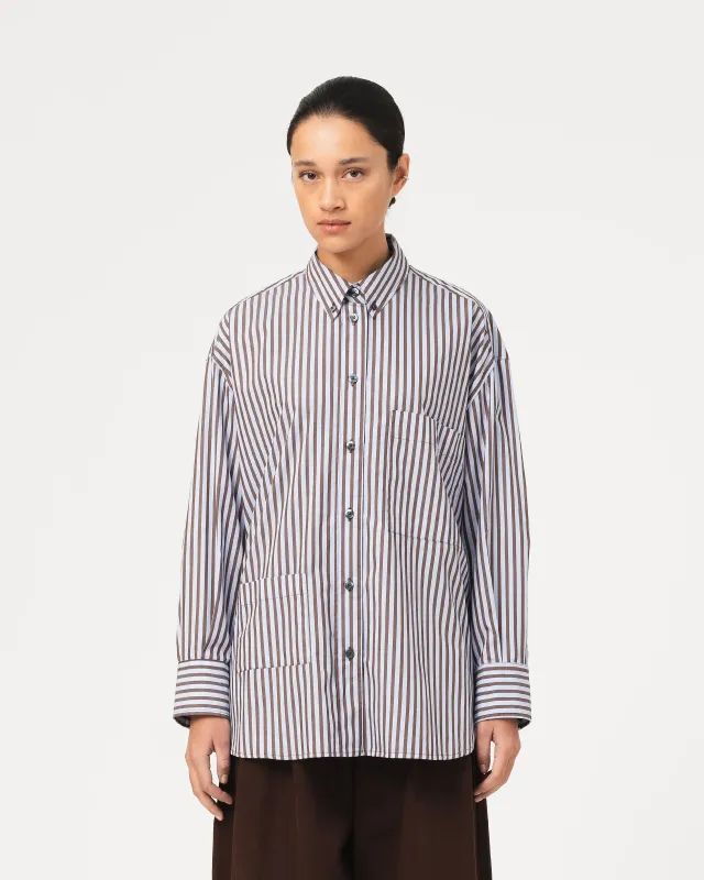 G.o.D Icon Shirt Royal Twill Frosted Blue/Sepia made by Eat Dust