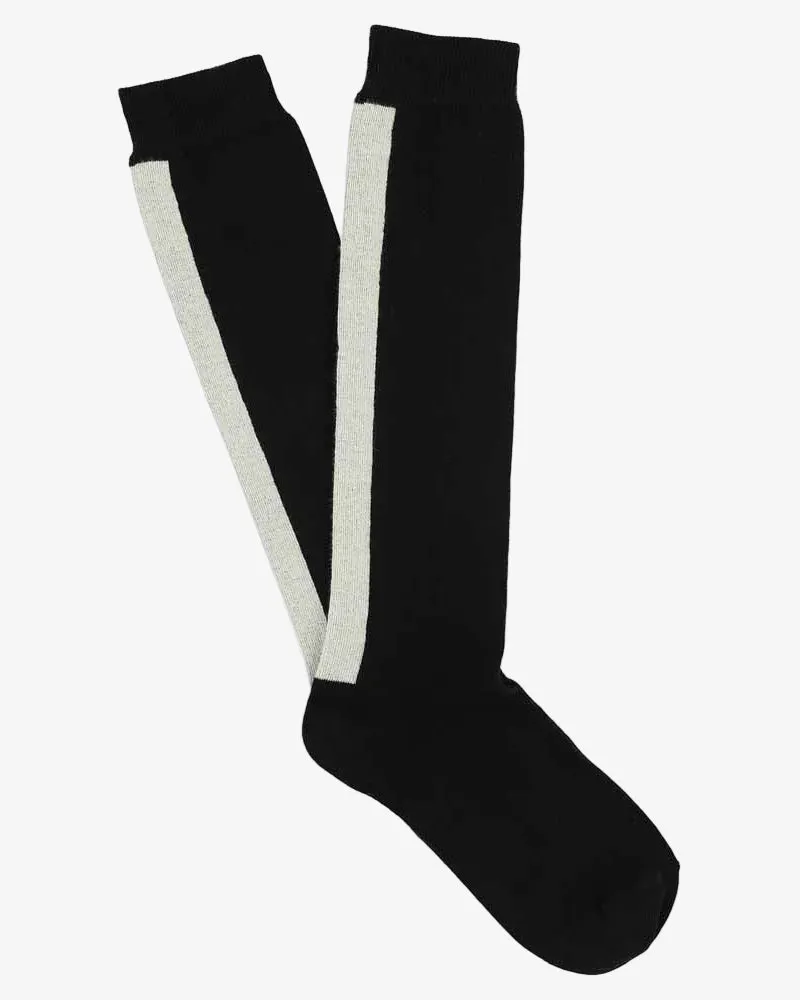 Escuyer Women's Knee High Socks Black / Ecru sold by Eat Dust
